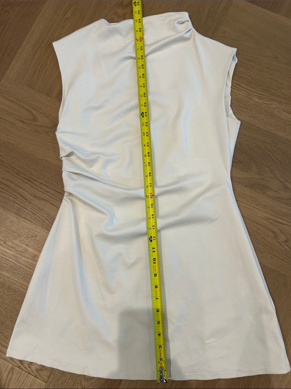 H&M Cream Sleeveless Mini Dress with Subtle Drape - Picture 5 of 7